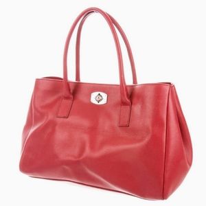 Authentic Furla Crosshatch Leather Tote